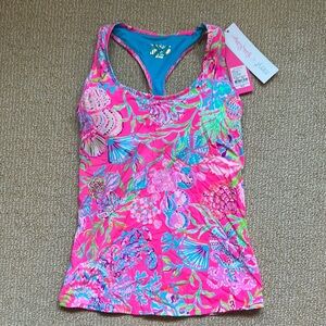 Lilly Pulitzer Pink and Blue Floral Tank Top